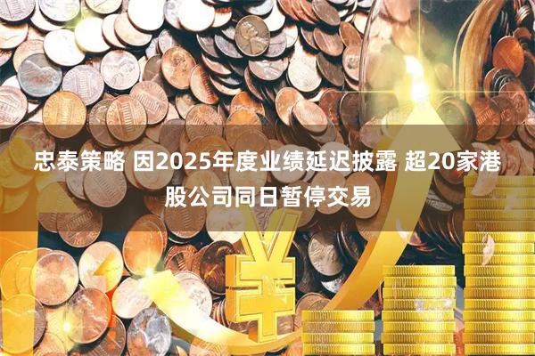 忠泰策略 因2025年度业绩延迟披露 超20家港股公司同日暂停交易